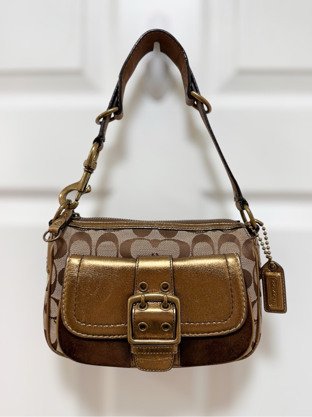 Coach Soho Buckle Special Edition Demi Hobo Bag Bronze Jacquard 1495